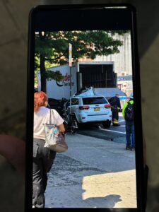 A photo of a car crashing into a truck from August 2024, taken by Alejandro Andon's family 